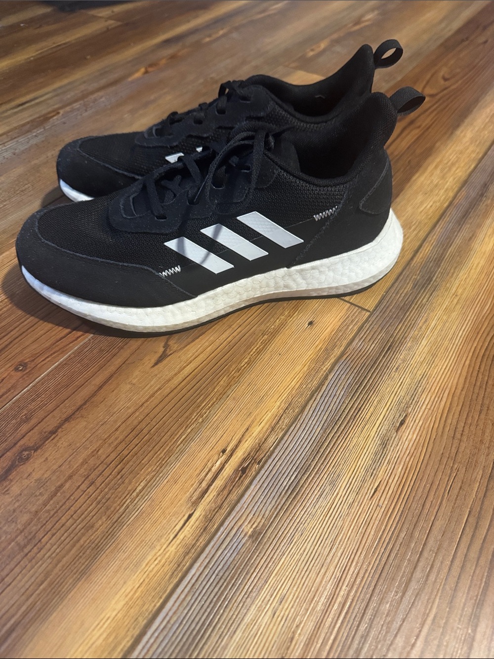 adidas Black Sneakers with White Stripes